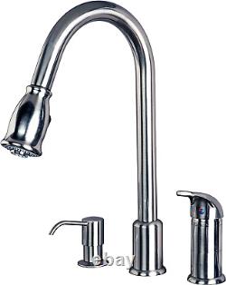 1170SS Designer Single Handle Pull-Down Kitchen Faucet with Soap/Lotion Dispense