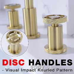2 Handle 8 Inch Widespread Bathroom Faucet Disc-Handle Brass Basin Sink Mixer Ta