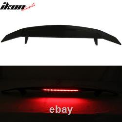 2 Post Universal Gloss Black Rear Trunk Spoiler Wing Lip with 3RD Brake Light ABS