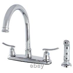 8-Inch Center set Kitchen Faucet Solid Brass with Sprayer Polished Chrome Modern