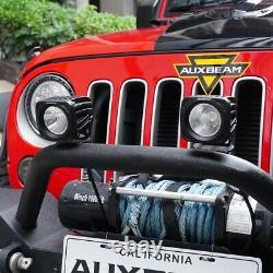 AUXBEAM 4 Spot LED Light Pods + Dual Deck Mount Bracket For Jeep Wrangler JK