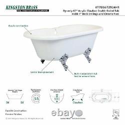 Aqua Eden VT7DS672924H1 67-Inch Acrylic Double Ended Clawfoot Tub with 7-Inch