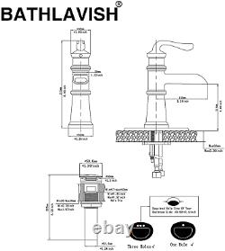 BATHLAVISH Bronze Bathroom Faucet Waterfall Sink Oil Rubbed Single Hole Farmhous