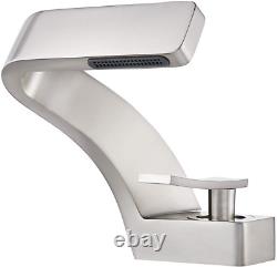 BECOLA Bathroom Sink Waterfall Faucet, Solid Brass Single Handle Hot and Cold Wat