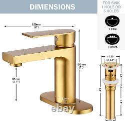 Bathroom Faucet Single Hole, Bathroom Sink Faucet with Pop up Drain Assembly wit