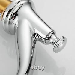 Bathroom Sink Faucet Widespread Chrome Finish 2 Handle 3 Hole Deck Mount Lavator