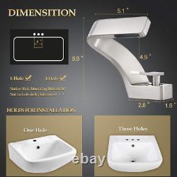 Bathroom Sink Waterfall Faucet Solid Brass Single Handle Hot and Cold Water