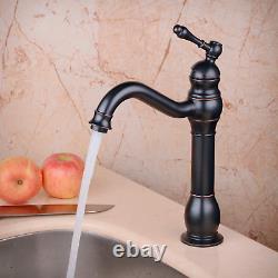 Bathroom Vessel Sink Faucet Swivel 360° Single Handle Lever Counter Top Tall Tap