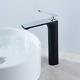 Black Chrome Bathroom Faucet Tall Single Handle Bathroom Vessel Sink Faucet 1 Ho