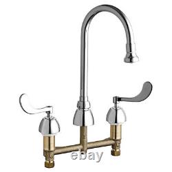 Chicago Faucets 786-ABCP Deck-Mounted Commercial Faucet 8 Centers Gooseneck