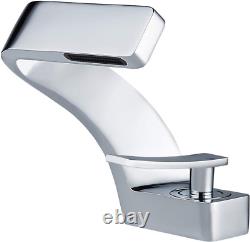 Chrome Bathroom Sink Faucet, Single Hole Faucet for Bathroom Sink, Solid Brass S