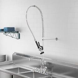 Commercial Deck-Mounted Pre-Rinse Faucet with 4 Centers and 10 Add-On Faucet