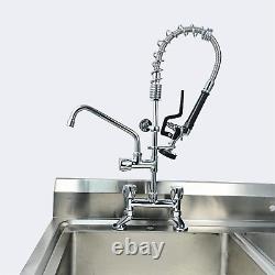 Commercial Kitchen Sink from 4 to 8 Inches with Central Deck Assembly