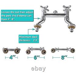 Commercial Pre-Rinse Sprayer Faucet 4 to 8 Inch Adjustable Center Deck Mount