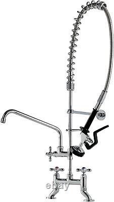 Commercial Pre-Rinse Sprayer Faucet 4 to 8 Inch Adjustable Center Deck Mount 36