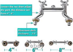 Commercial Pre-Rinse Sprayer Faucet 4 to 8 Inch Adjustable Center Deck Mount 36