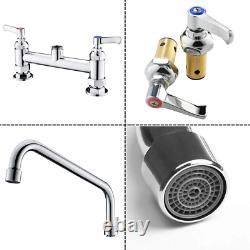 Commercial Sink Faucet 8 Inch Center Commercial Faucets with 12 Inch Faucet