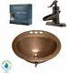 Copper Bathroom Sink Bell Kit All-in-one Ashfield Rustic Bronze Center Faucet