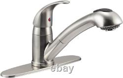 DF-NMK852-SN RV Pull-Out Swivel Single Handle Kitchen Sink Faucet One-Hole Br