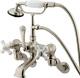 Dt4578px Wall Mount Tub Filler With Adjustable Centers With Hand Shower, Brushed