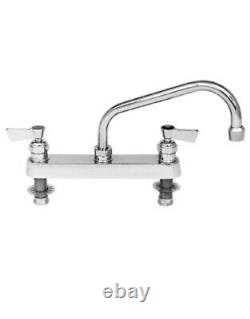 Fisher 8 Centers Deck Faucet With10 Swing Spout, Polished Chrome, 3312 BRAND NEW