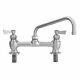 Fisher 8 Centers Deck Faucet With10 Swing Spout, Stainless Steel, 57657