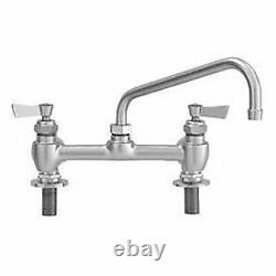 Fisher 8 Centers Deck Faucet With10 Swing Spout, Stainless Steel, 57657