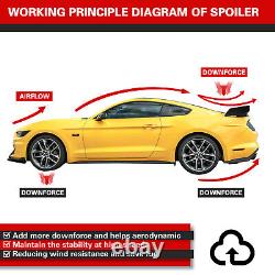For 2015-2023 Ford Mustang Coupe GT500 CFTP Style Rear Trunk Spoiler Matte Black