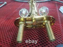 Gold PVD 4 Center Hole Swan Sink Faucet mixer tap Brass swan handles Deck mount