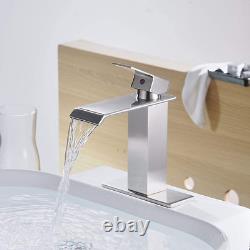 Greenspring Brushed Nickel Bathroom Faucet Single Handle Single Hole Waterfall f