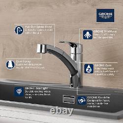 Grohe 30 306 1 Eurosmart 1.75 GPM 1 Hole Pull Out Kitchen Faucet SuperSteel