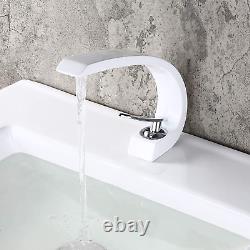 Homary 1-Handle Single Hole Solid Brass Sink Faucet Bathroom Curved Spout