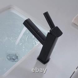 KAIYING Bathroom Sink Faucet with Pull Out Sprayer, Single Handle Basin Mixer Ta