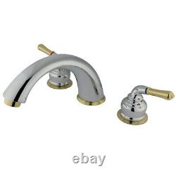 KINGSTON BRASS KC364 Roman Tub Faucet, Polished Chrome/Polished Brass, Deck