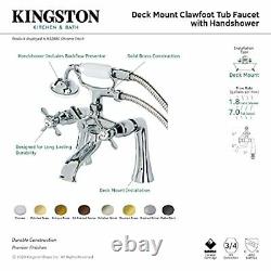 KS288SN ESSEX 7 Centers Deck Mount Clawfoot Tub Filler with Brushed Nickel