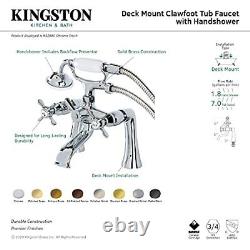 KS288SN ESSEX 7 Centers Deck Mount Clawfoot Tub Filler with Hand Shower, 7
