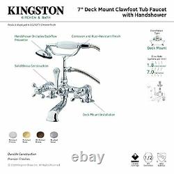 Kingston Brass CC209T2 Vintage 7-Inch Deck Mount Clawfoot Tub Faucet with Han