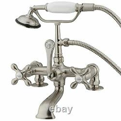 Kingston Brass CC209T8 Vintage 7-Inch Deck Mount Clawfoot Tub Faucet with Han