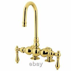 Kingston Brass CC91T2 Vintage 3-3/8-Inch Deck Mount Tub Faucet, Polished Brass