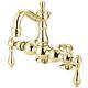 Kingston Brass Deck-mount Clawfoot Tub Faucets With Polished Brass Cc1091t2