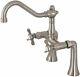 Kingston Brass Essex 7-inch Center Deck Clawfoot Tub Faucet, Brushed Nickel New