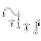 Kingston Brass Kb1791axbs Heritage 8 Center Kitchen Faucet Polished Chrome