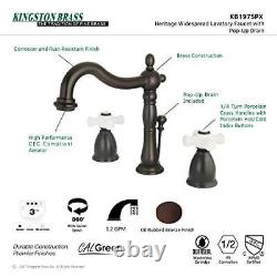 Kingston Brass KB1975PX Heritage Widespread Lavatory Faucet withPorcelain Handle