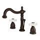 Kingston Brass Kb1975px Heritage Widespread Lavatory Faucet With Porcelain Cr