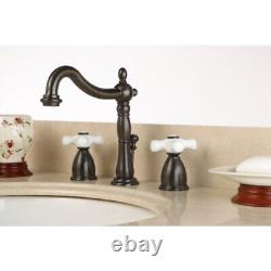 Kingston Brass KB1975PX Heritage Widespread Lavatory Faucet with Porcelain Cr