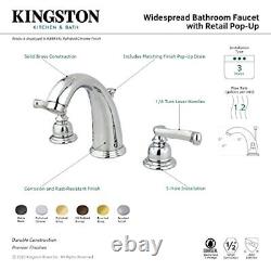 Kingston Brass KB982FL Royale Widespread Lavatory Faucet with Brass Pop-Up Po