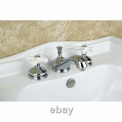 Kingston Brass KS1161PX Heritage Widespread Lavatory Faucet with Porcelain Cr