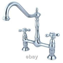 Kingston Brass KS1171AX 8 Inch Center Deck Mount Kitchen Faucet Polished Ch
