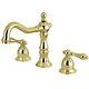 Kingston Brass Ks1972al Heritage Widespread Lavatory Faucet With Metal Lever