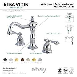 Kingston Brass KS1972AL Heritage Widespread Lavatory Faucet with Metal lever